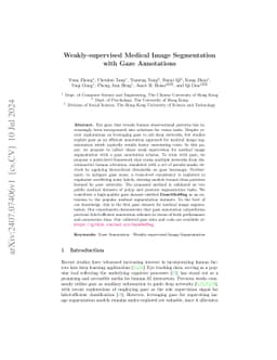 Weakly-supervised Medical Image Segmentation with Gaze Annotations