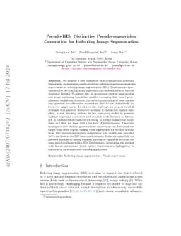 Pseudo-RIS: Distinctive Pseudo-supervision Generation for Referring
  Image Segmentation