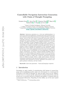 Controllable Navigation Instruction Generation with Chain of Thought
  Prompting