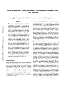 Secondary Structure-Guided Novel Protein Sequence Generation with Latent
  Graph Diffusion