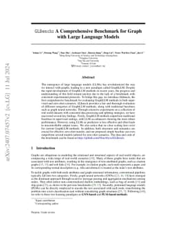 GLBench: A Comprehensive Benchmark for Graph with Large Language Models