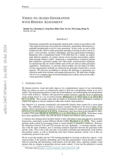 Video-to-Audio Generation with Hidden Alignment