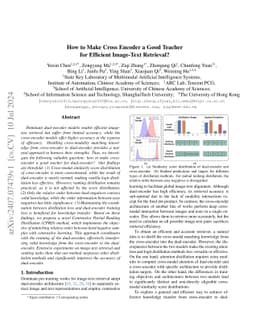 How to Make Cross Encoder a Good Teacher for Efficient Image-Text
  Retrieval?