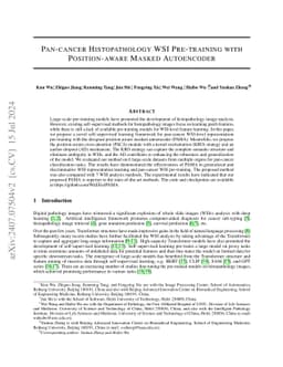 Pan-cancer Histopathology WSI Pre-training with Position-aware Masked
  Autoencoder