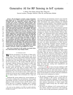 Generative AI for RF Sensing in IoT systems
