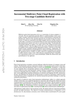 Incremental Multiview Point Cloud Registration with Two-stage Candidate
  Retrieval