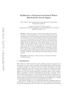 KaiRacters: Character-level-based Writer Retrieval for Greek Papyri