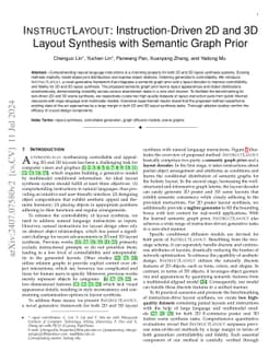 InstructLayout: Instruction-Driven 2D and 3D Layout Synthesis with
  Semantic Graph Prior