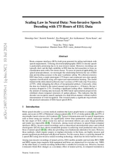 Scaling Law in Neural Data: Non-Invasive Speech Decoding with 175 Hours
  of EEG Data