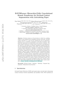 H-FCBFormer Hierarchical Fully Convolutional Branch Transformer for
  Occlusal Contact Segmentation with Articulating Paper