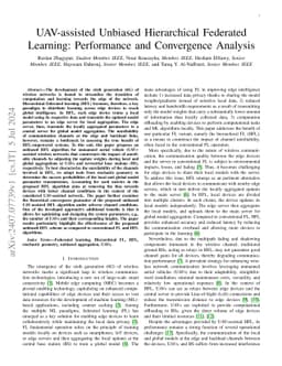 UAV-assisted Unbiased Hierarchical Federated Learning: Performance and
  Convergence Analysis