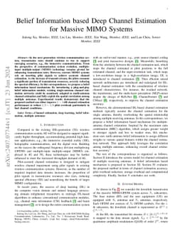 Belief Information based Deep Channel Estimation for Massive MIMO
  Systems