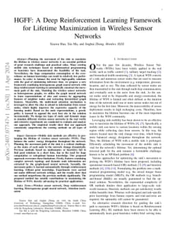 HGFF: A Deep Reinforcement Learning Framework for Lifetime Maximization
  in Wireless Sensor Networks