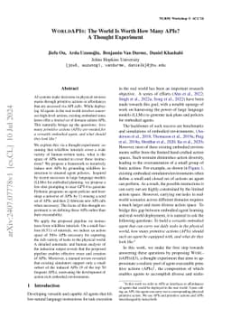 WorldAPIs: The World Is Worth How Many APIs? A Thought Experiment