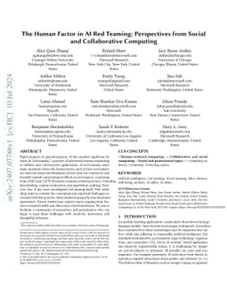 The Human Factor in AI Red Teaming: Perspectives from Social and
  Collaborative Computing