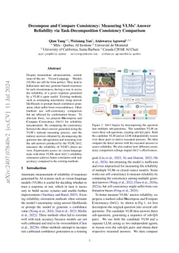 Decompose and Compare Consistency: Measuring VLMs' Answer Reliability
  via Task-Decomposition Consistency Comparison