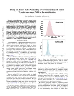 Study on Aspect Ratio Variability toward Robustness of Vision
  Transformer-based Vehicle Re-identification