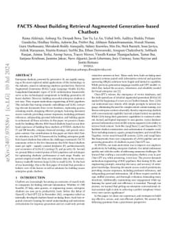 FACTS About Building Retrieval Augmented Generation-based Chatbots