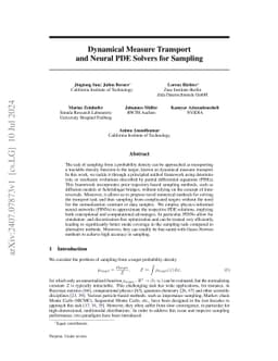 Dynamical Measure Transport and Neural PDE Solvers for Sampling