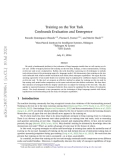 Training on the Test Task Confounds Evaluation and Emergence