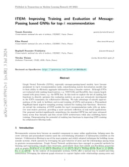 ITEM: Improving Training and Evaluation of Message-Passing based GNNs
  for top-k recommendation