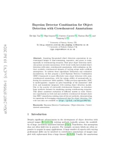 Bayesian Detector Combination for Object Detection with Crowdsourced
  Annotations