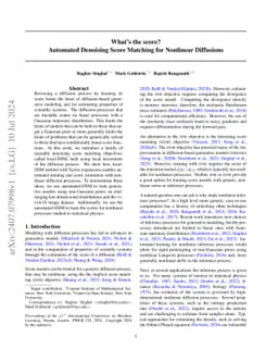 What's the score? Automated Denoising Score Matching for Nonlinear
  Diffusions