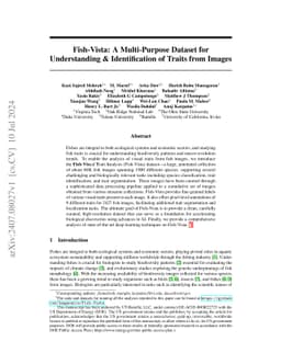 Fish-Vista: A Multi-Purpose Dataset for Understanding & Identification of Traits from Images