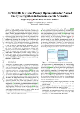 FsPONER: Few-shot Prompt Optimization for Named Entity Recognition in Domain-specific Scenarios