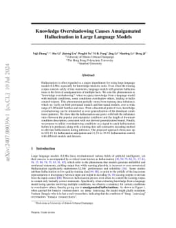 Knowledge Overshadowing Causes Amalgamated Hallucination in Large
  Language Models