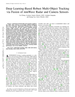 Deep Learning-Based Robust Multi-Object Tracking via Fusion of mmWave
  Radar and Camera Sensors