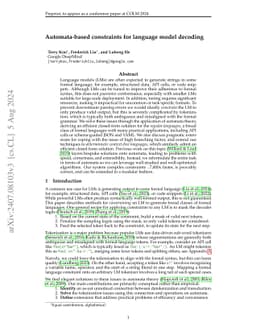 Automata-based constraints for language model decoding