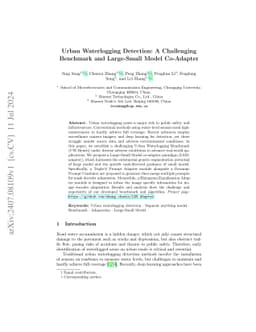 Urban Waterlogging Detection: A Challenging Benchmark and Large-Small
  Model Co-Adapter