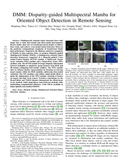 DMM: Disparity-guided Multispectral Mamba for Oriented Object Detection
  in Remote Sensing