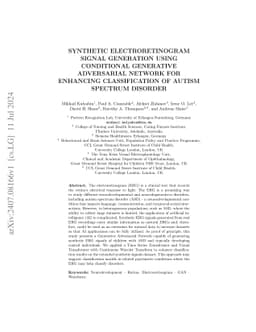 Synthetic Electroretinogram Signal Generation Using Conditional
  Generative Adversarial Network for Enhancing Classification of Autism
  Spectrum Disorder