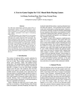 A Text-to-Game Engine for UGC-Based Role-Playing Games