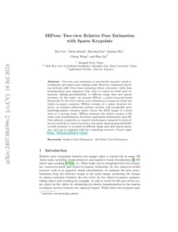 SRPose: Two-view Relative Pose Estimation with Sparse Keypoints