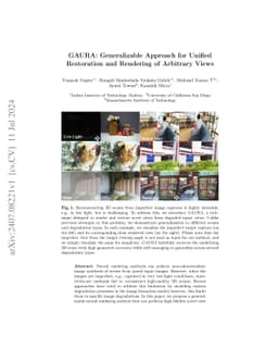 GAURA: Generalizable Approach for Unified Restoration and Rendering of
  Arbitrary Views