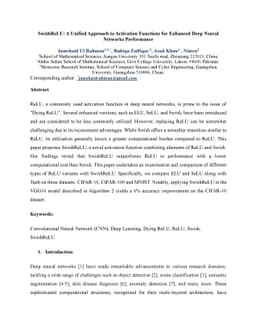 SwishReLU: A Unified Approach to Activation Functions for Enhanced Deep
  Neural Networks Performance