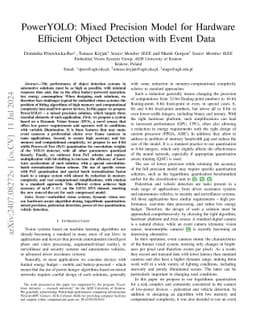 PowerYOLO: Mixed Precision Model for Hardware Efficient Object Detection
  with Event Data