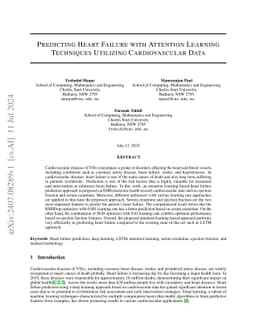 Predicting Heart Failure with Attention Learning Techniques Utilizing
  Cardiovascular Data