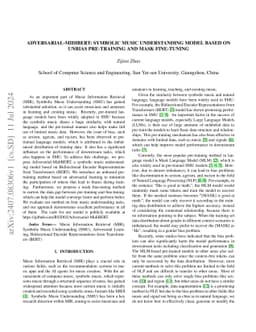 Let Network Decide What to Learn: Symbolic Music Understanding Model Based on Large-scale Adversarial Pre-training