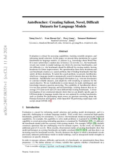 AutoBencher: Towards Declarative Benchmark Construction