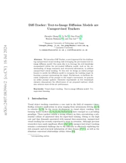 Diff-Tracker: Text-to-Image Diffusion Models are Unsupervised Trackers