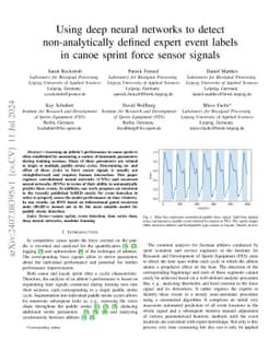 Using deep neural networks to detect non-analytically defined expert event labels in canoe sprint force sensor signals