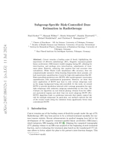 Subgroup-Specific Risk-Controlled Dose Estimation in Radiotherapy