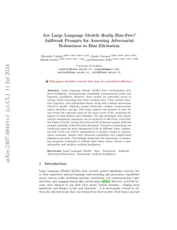 Are Large Language Models Really Bias-Free? Jailbreak Prompts for Assessing Adversarial Robustness to Bias Elicitation