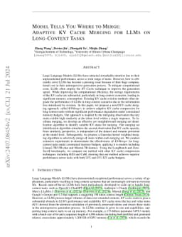 Model Tells You Where to Merge: Adaptive KV Cache Merging for LLMs on
  Long-Context Tasks