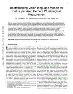 Bootstrapping Vision-language Models for Self-supervised Remote Physiological Measurement