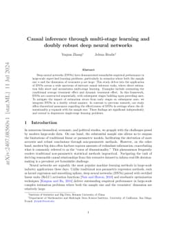Causal inference through multi-stage learning and doubly robust deep
  neural networks